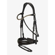 Black leather dressage bridle brown with sparkling rhinestone browband lemieux kudos patent premium pre-oiled italian