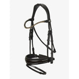 Black leather dressage bridle brown with sparkling rhinestone browband lemieux kudos patent premium pre-oiled italian