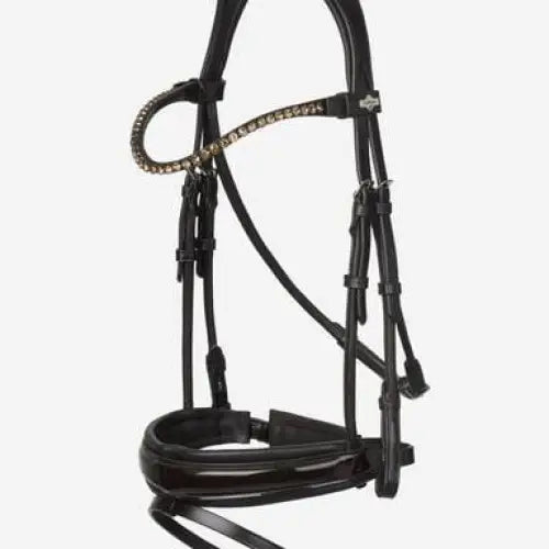 LeMieux Kudos Patent Rolled Dressage Bridle Black / Black Pony Bridles