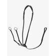 Black leather kudos running martingale with silver rings and adjustable straps from lemieux for horse riding wardrobe