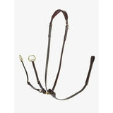 Black leather horse halter with brass hardware and padded headpiece from lemieux kudos running martingale for horse riding wardrobe