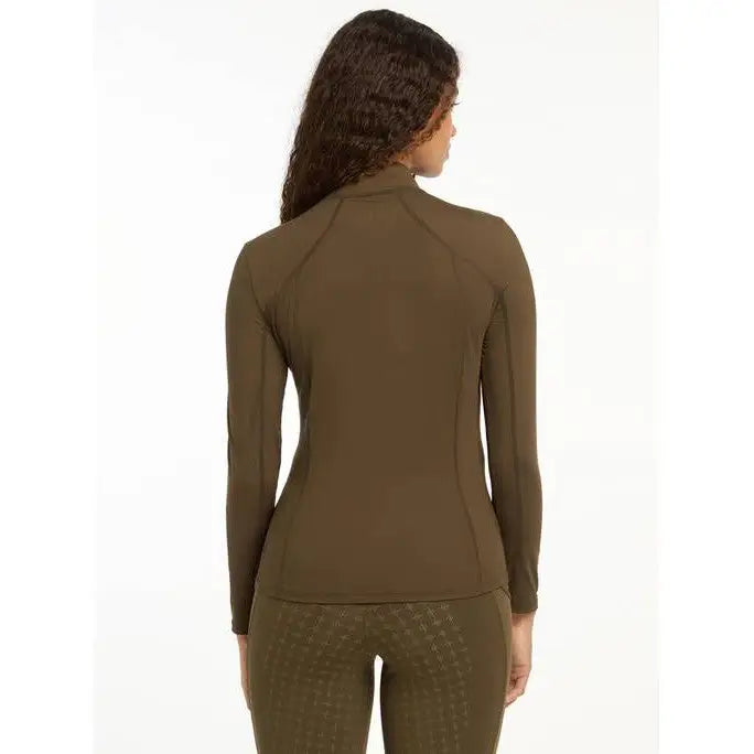 Brown long-sleeved turtleneck top for women from Lemieux Ladies Base Layer Alpine