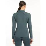 Teal long-sleeved athletic top worn by a person, Lemieux Ladies Base Layer Petrol