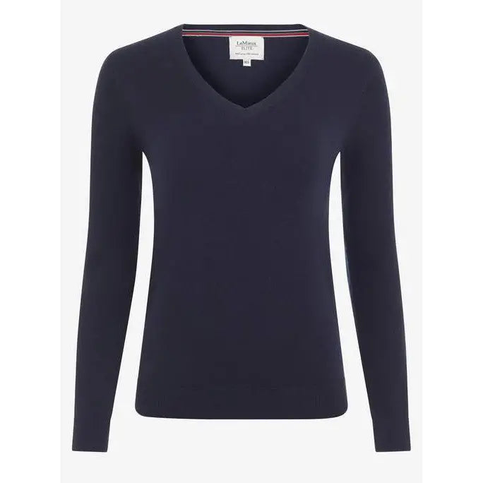 LeMieux Ladies Elite V-Neck Jumper Navy - Jumpers