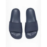Dark navy blue lemieux ladies sliders dusk with textured strap and embossed lemieux branding for casual wear