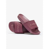 Maroon lemieux ladies sliders rosewood with sleek minimalist design and embossed branding on the strap