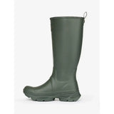 Dark olive green lemieux ladies stride wellington boot oak with rubber chunky sole and pull tab at the top