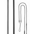 Black leather draw reins by LeMieux featuring metal hardware and a looped handle for easy control in reins black