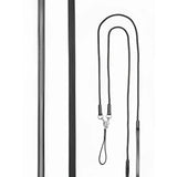 Black leather draw reins by LeMieux featuring metal hardware and a looped handle for easy control in reins black