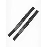 Black adjustable lemieux leather garter strap with metal buckle and branded leather patch for largest circumference