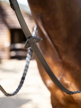 LeMieux Leather Laced Reins Black/ Silver Pony Black/Silver Laced Reins