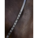 Lemieux leather laced brown and silver braided leather reins with classic polished finish and signature lemieux stamped detailing
