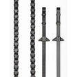 Black leather riding crop with braided handle and metal tip featured with lemieux leather laced design