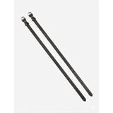Black leather lemieux spur straps with silver engraved buckles ideal for horse riding boots and wipe-clean rubber spurs
