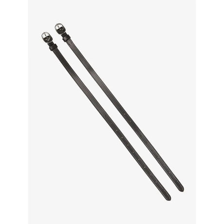 Black leather lemieux spur straps brown with silver metal buckles and soft wipe-clean rubber for riding comfort