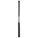 Black leather lemieux lebaton whip with textured grip and reinforced handle featuring shock absorbing gel in black