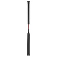 Black leather lemieux le baton riding crop with textured grip and subtle burgundy accent for stylish jumping