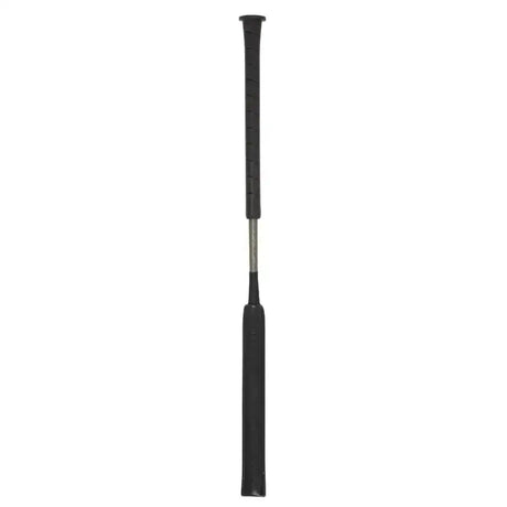 Black rubber handled lemieux lebaton whip grey with metallic shaft and shock absorbing gel for riding use