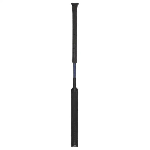 Black leather lemieux lebaton whip navy with textured grip and shock absorbing gel for comfortable riding use