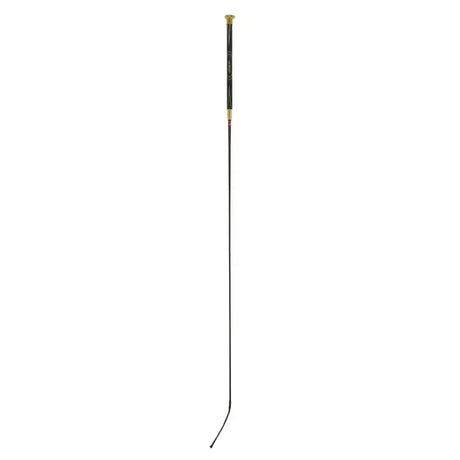 Black lemieux legrip schooling whip with gold handle and tip featuring ultra light polycarbon shaft curved design