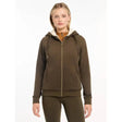 Olive green Lemieux Leia Lined Hoodie with sherpa-lined collar zip-up jacket