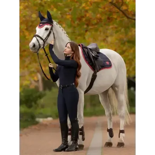 Lemieux Loire Classic Close Contact Square Navy/Cranberry Navy/Cranberry Small/Medium Saddle Pads