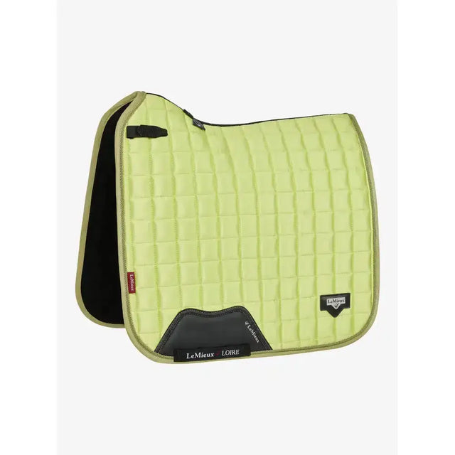 Lemieux loire classic lime green quilted dressage square kiwi pad with black trim stylish dressage pad