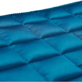Blue quilted lemieux loire classic satin dressage square with smooth satin finish and stitched pattern in marine color