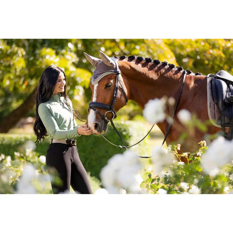 Lemieux Loire Fly Hood Walnut Medium Horse Ear Bonnets Barnstaple Equestrian Supplies