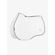 White lemieux loire gp square saddle pad with black trim and subtle logo for horse riding and jumping
