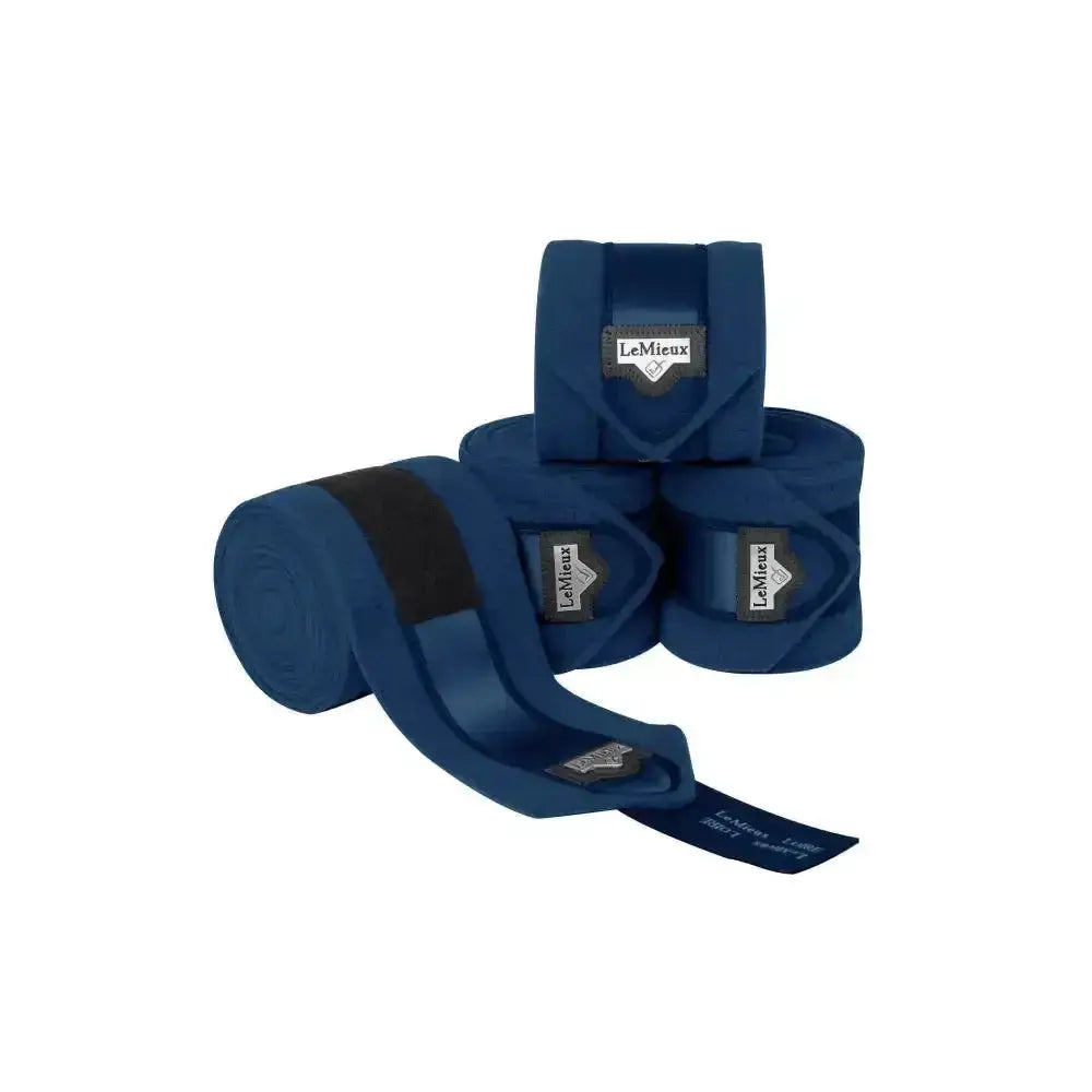 Deep blue lemieux loire polo bandages atlantic with black elastic band and branded label from the loire collection