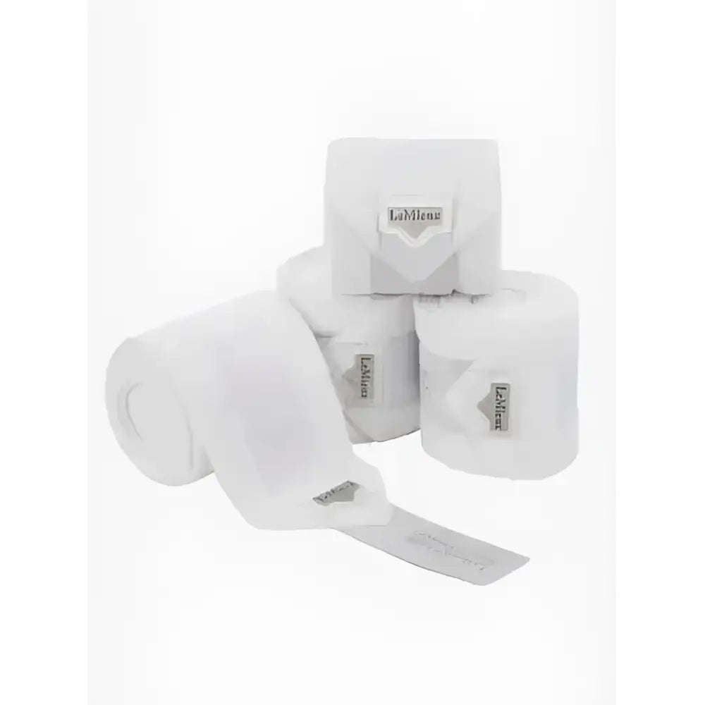 White lemieux loire polo bandages soft breathable fabric with subtle branding from the loire collection polo bandages white