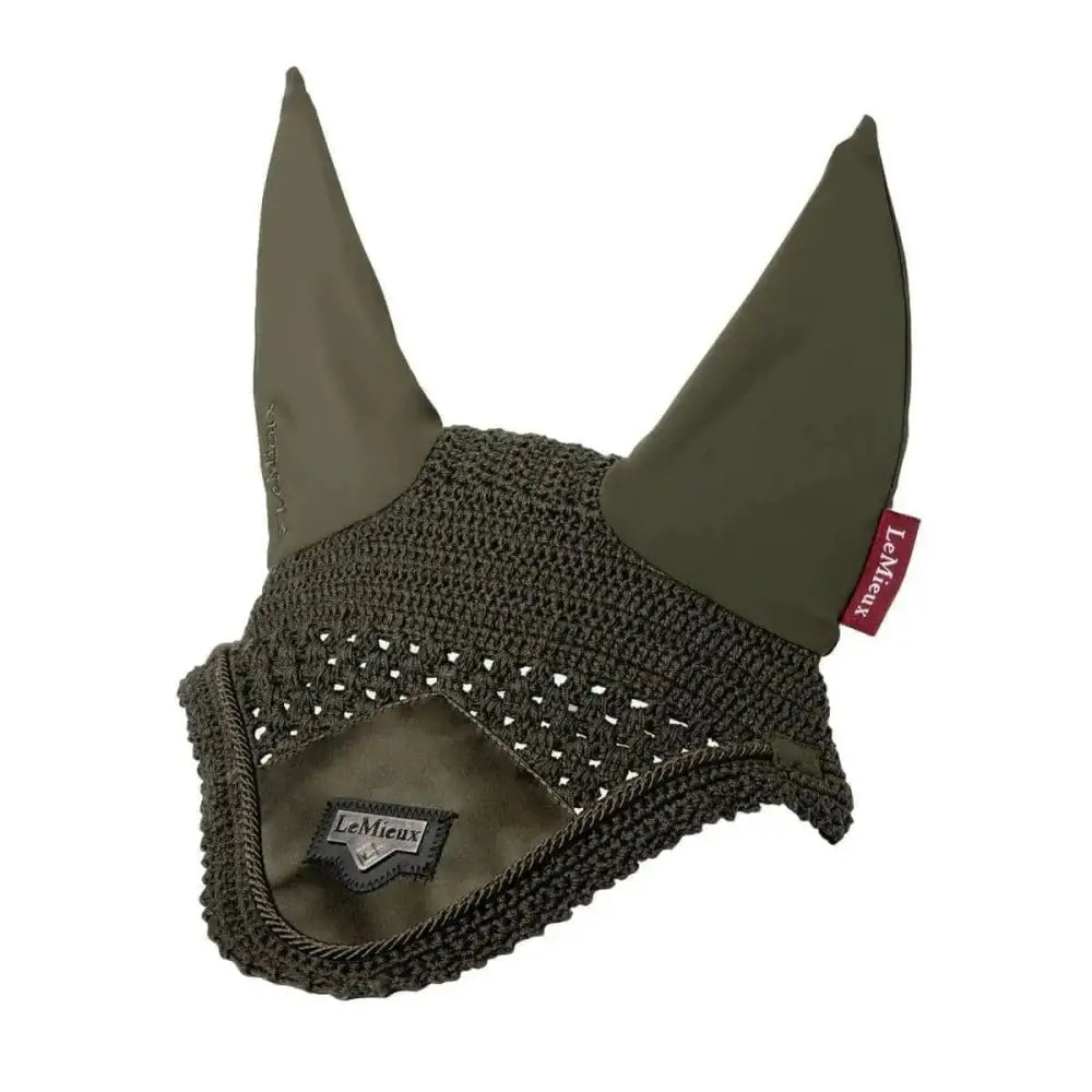 LeMieux Loire Satin Fly Hood Oak Green Large Horse Ear Bonnets Barnstaple Equestrian Supplies