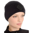 Black knit Lemieux Lumen Beanie with small logo patch for stylish warmth