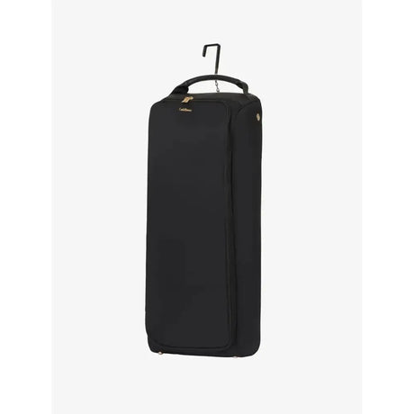 Lemieux luxe bridle black bag made of faux leather with sturdy handle and gold-tone zipper pull for easy carrying