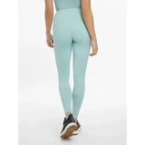 A pair of lemieux lydia mesh leggings in aqua with high-waisted fit and smooth, form-fitting fabric