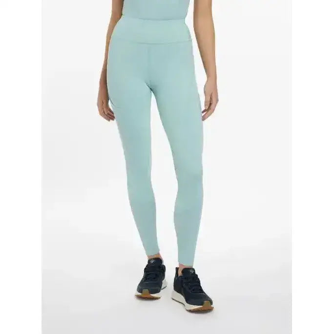 Mint green high-waisted lemieux lydia mesh leggings aqua with breathable mesh panels for stylish comfort