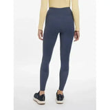 Dark blue high-waisted lemieux lydia mesh leggings made from smooth stretchy fabric in dusk blue color