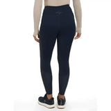 Back view of lemieux lydia mesh leggings in black high waisted style with subtle logo on the back waistband