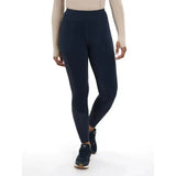 Navy blue high-waisted lydia mesh leggings by lemieux with subtle paneling and a sleek form-fitting design
