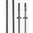 Black leather lemieux magna grip rubber reins brown with textured grip patterns and brass metal hardware for riding