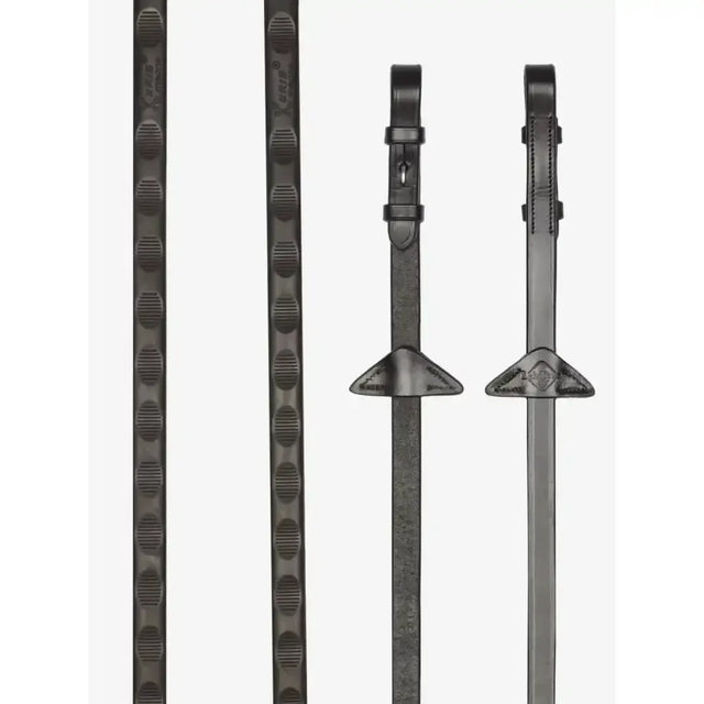 LeMieux Magna Grip Rubber Reins Havana/ Silver Cob Havana/Silver Rubber Reins