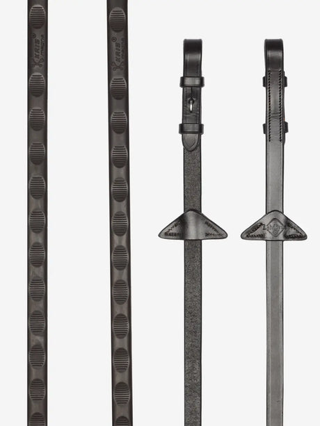 LeMieux Magna Grip Rubber Reins Havana/ Silver Cob Havana/Silver Rubber Reins