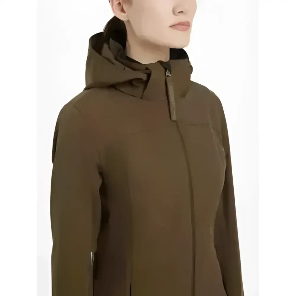 Olive green lemieux maisie lightweight riding jacket alpine with zipper closure and subtle stitching details