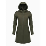 Olive green maisie lightweight riding jacket with fully waterproof fabric and sleek minimalist design with subtle zippers