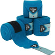 Bright blue lemieux marine classic polo horse wrap with black velcro strap and light gray accent band luxury lemieux marine