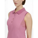 Soft pink lemieux marissa sleeveless polo peony with classic collar and matching buttons perfect for casual wear