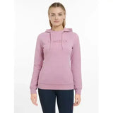 Soft pink lemieux martha hoodie peony with subtle chest logo and matching drawstrings perfect for casual wear