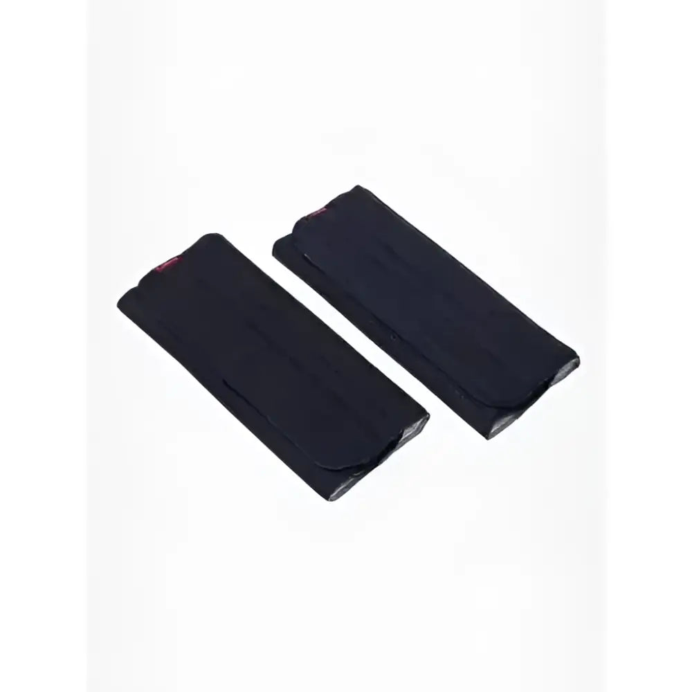 Black fabric lemieux memory foam bandage pads with soft padding to keep horse’s legs protected and comfy