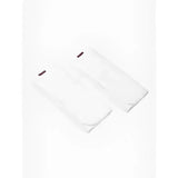 White cotton socks with black lemieux memory foam bandage tags for comfort and support foam bandage pads